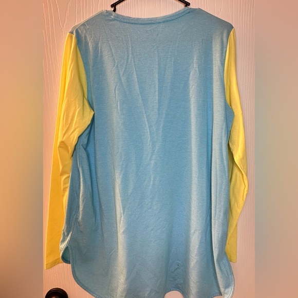 Lands End Blue Yellow Thin Stripes Long Sleeve Tunic Women’s Medium 10 12‎ Soft - Picture 5 of 7